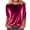 Hot Pink, variant on Velvet Tops for Women Dressy Casual Crewneck 3/4 Sleeve Velour Shirt Fall Winter Fashion Party Blouses