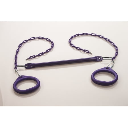 Creative Cedar Designs Purple Trapeze Bar with Circular Rings for Playsets