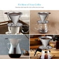 thumbnail image 4 of Pour Over Coffee Dripper Stainless Steel Coffee Filter Removable Dripper with Stand Reusable Cone Dripper, 4 of 5
