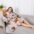 thumbnail image 5 of Oversized Wearable Blanket Hoodie,Dogs with Pioneer Flower Sherpa Blanket Hoodie with Super Pockets,Super Warm Fuzzy Pullover for Women & Men, 5 of 6