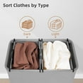 thumbnail image 4 of Double Laundry Hamper, 136L Laundry Sorter with Lid and Removable Bags, Clothes Hamper, Large 2 Section Clothes Basket with Handles for Small Space, Dorm, Closet, Bathroom, Gray, 4 of 8