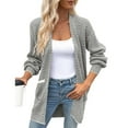 thumbnail image 5 of Cardigan Sweaters For Women Sevevn Womens 2025 Fall Outfits Long Sleeve Open Front Striped Cardigan Sweaters Chevron Chunky Knit Sweaters Coat, 5 of 7