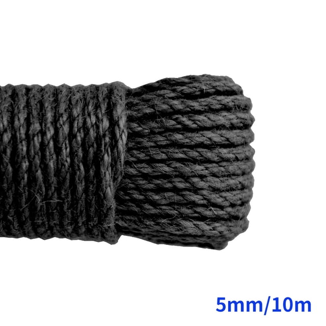 Langgg Color Hemp Rope Roll Making Tool 100 Cotton rope colorful twine macrame cord string thread Handmade String accessory DIY cord black 5mm x 10m 1Set