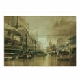 thumbnail image 1 of Retro Cutting Board, Acyrlic Style Vintage Old City Street View Historic Landscape Theme Sepia Scenery, Decorative Tempered Glass Cutting and Serving Board, Small Size, Sand Brown, by Ambesonne, 1 of 1