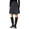 thumbnail image 4 of INSPIRE CHIC Women's Skirt Elastic Waist Knee Length Worsted A Line Skirt M Navy Blue, 4 of 7