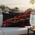 thumbnail image 4 of Red Marble Outdoor Waterproof Pillow Covers, Gold Abstract Vintage Modern Ombre Art Decorative Rectangle Throw Pillowcase Sofa Cushion Sham for Patio/Couch/Chair, 20"x12" 2 Pack, 4 of 8