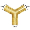 thumbnail image 2 of Joywayus 3/4 "" grande (21 mm) espiga para manguera en forma de Y unión de 3 vías intersección/latón dividido agua/combustible/aire, 2 of 5