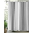 thumbnail image 2 of Shower Curtain Black Stripe Bathroom Curtains with Hooks, Waterproof Fabric Vertical Striped Bath Shower Curtains Set for Bathroom Bathtubs Decor 72x72 Inch, 2 of 8