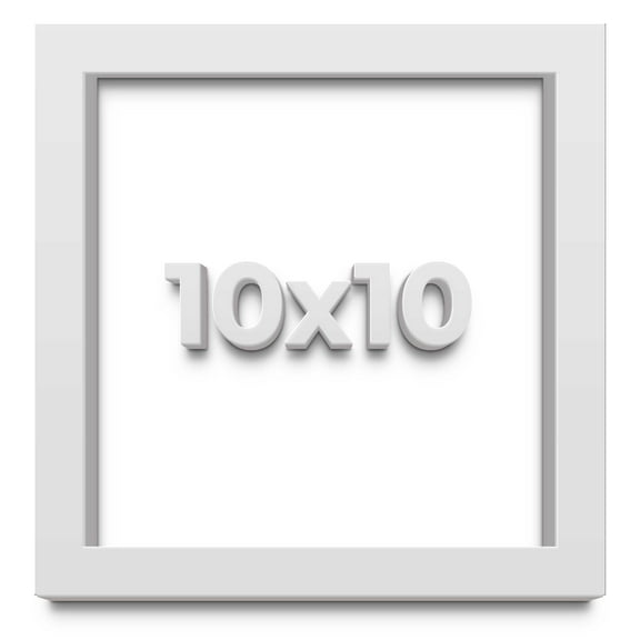 10x10 Shadow Box High Gloss White Display Frame | 1.625 Inches Deep | 1 Inch Moulding Width | Solid
