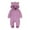 Purple, variant on KAUOD Toddler Fleece Jumpsuits Zip up Thick Warm Hooded Rompers with Pockets Baby Boys Plain Footie Jumpsuits Clothes