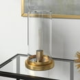 thumbnail image 2 of Evelyn&Zoe Perabo 13" Tall Uplight Mini Lamp with Glass Shade, Brushed Brass/Clear, 2 of 7