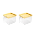 thumbnail image 1 of 2 Pcs 1.4L Household Sealed Crisper Food Storage Box Fresh Keeping Container Grains Beans Stackable Storage Case with Lid and Handle for Fridge - Size S (Yellow), 1 of 7