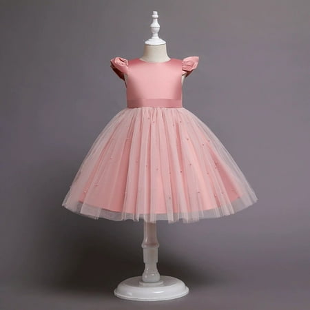 

Huilaibazo Girls Dress Toddler Girls Dress Performance Dress Party Dress Bow Mesh Skirt Princess Dress Flower Girl Dresses