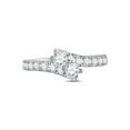 thumbnail image 2 of 14kt White Gold Round Diamond 2-stone Bridal Wedding Engagement Ring 1 Cttw, 2 of 4