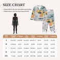 thumbnail image 6 of Kll The World Map With Cartoon Animals Print Women'S Long Sleeve Pajamas With Pants Sleepwear Loungewear 2 Set-Large, 6 of 9