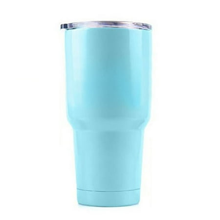 Royal Blue Espresso Cup Aspire 30 Oz. Double Walled Insulated Travel Cup with Resistant Lid, Stainless Steel Tumbler, Keep Cold or Hot for Hours-Light Blue ()