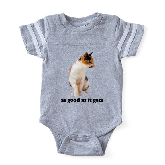 CafePress - FIN Calico Cat Good - Cute Infant Baby Football Bodysuit