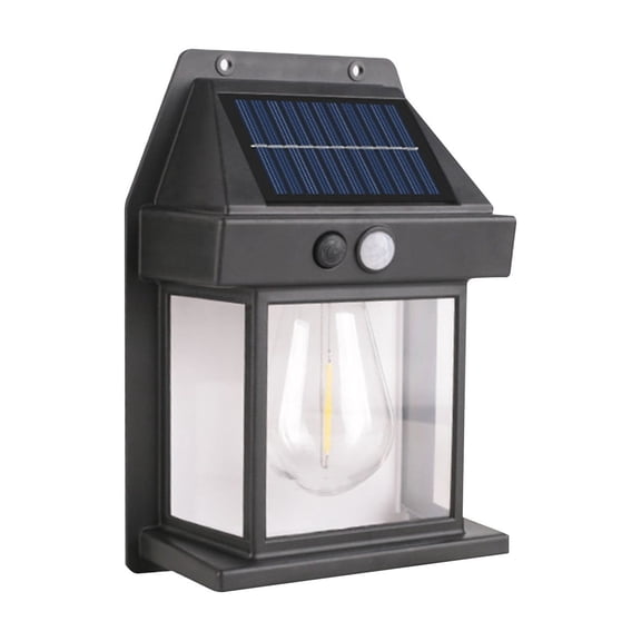 Outdoor Solar Wall Light - 888 Black With Built - In 18650 Battery, Motion Sensor, Solar - Powered, Waterproof For Patio, Garden, Porch, Garage, Yard, Front Door, Outdoor Wall,