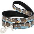 thumbnail image 1 of Buckle-Down DL-W30282-N Narrow 0.5" Block Penguins Tan Dog Leash, 4', 1 of 1