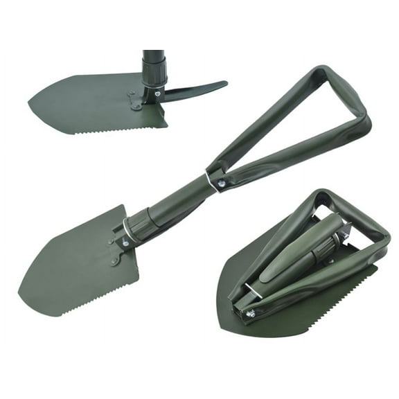 Folding Camping Shovel With Carbon Steel Handle, Portable Trenching Tool For Backpacking