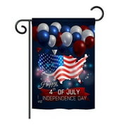 Angeleno Heritage G135156-BO July 4th Independence Day Americana Fourth of Impressions Decorative Vertical 13" x 18.5" Double Sided Garden Flag