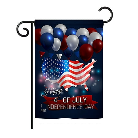Angeleno Heritage G135156-BO July 4th Independence Day Americana Fourth of Impressions Decorative Vertical 13" x 18.5" Double Sided Garden Flag