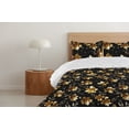 thumbnail image 4 of Ambesonne Flowers Down Alternative Quilt Comforter, Earthy Black Floral Pattern, King, Black Dark Taupe Caramel, 4 of 5