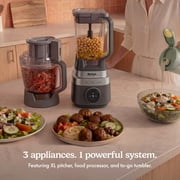 Ninja CrushBOSS 3-in-1 Blender, Tumbler, Food Processor Combo, SmartMenu, XL 72-oz Pitcher, Ninja BlendBOSS Tumbler, Ninja TotalPrepBOSS Food Processor with XL Chute, 1850 PW, LB401BL Midnight Blue