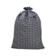 thumbnail image 2 of Bolsa de regalo de Navidad con cordón grande de tela de cuadros | 27,56 x 19,69 in | Saco reutilizable de tela para regalos navideños, caramelos y artículos para fiestas | Colores festivos Negro, 2 of 6