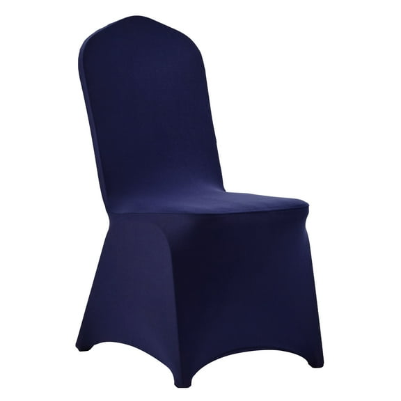 KFFKFF 50 Pcs Navy Blue Chair Covers, Polyester Spandex Stretch Slipcovers for Weddings, Parties, Dining, and Banquets, Designed for Chairs Measuring up to 20.08 x 17.72 x 37.4 Inches