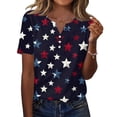 thumbnail image 2 of USA 250th Celebration Printing Patterns Women's T-Shirts Casual Loose Short Sleeve V Neck Tops Party Outdoor Tee Shirts, 2 of 5