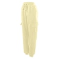 thumbnail image 6 of Summer Pants for Women Daily Home Outdoor Elastic Waist Side Pockets Trousers Casual Workout Trousers Sweatshirt Cargo Pants Fashion Woman Clothes Womens Boot Leg Women Fashion for Work Beige S, 6 of 6