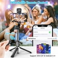 thumbnail image 3 of Noir - 1 trípode para selfies con iluminación y Bluetooth, mini trípode largo para teléfono de escritorio, 3 of 5