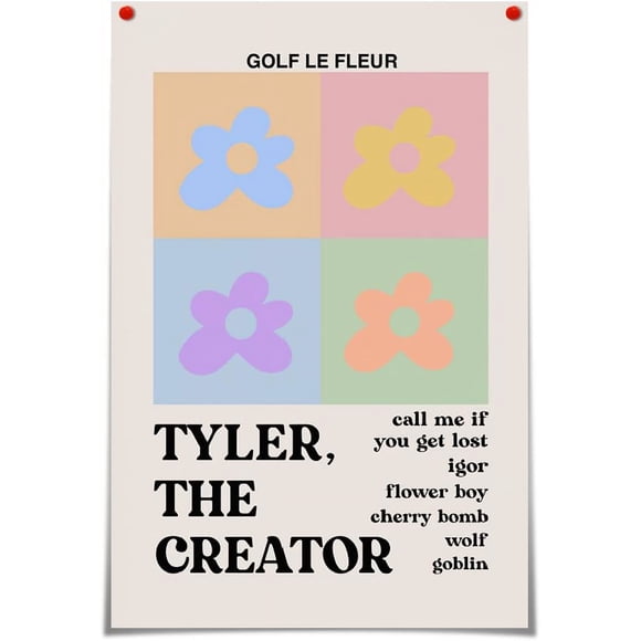 LAICAIW Tyler The Creator Poster Golf Le Fleur Music Album Cover Posters for Room Aesthetic Wall Art Decor Canvas Poster Bedroom Decor Sports Landscape Office Room Decor Gift (Tylerc01,12x18inch Unfr