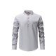 thumbnail image 1 of Blusa y camisa de manga larga con cuello alto para hombre, informal, de color liso, con cuello alto, manga larga, bolsillo con medio botón, blusa de poliéster para hombre, 1 of 3