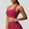 thumbnail image 7 of Sport Bras For Women Solid Color Full Coverage Support Bra Red Size L, 7 of 7