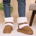 thumbnail image 4 of Womens Winter Snow Boots Thick Soled Extra Thick Warm Anti-Slip Fashion Fuzzy Shoes Brown 6, 4 of 6