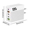 thumbnail image 3 of USB Wall Charger Block Multi Port Fast Charging Adapter, 5 Port USB Charger for Phone Tablet Laptop Accessories, Compact Power Adapter for Home Travel Office Charging Use, 3 of 6