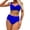 #0299-Blue, variant on Womens High Waist Two Piece Bikini Set Padded Wireless Slim Fit Stretchy Flattering for Beach Pool Vacation Summer Outdoor Water Activities