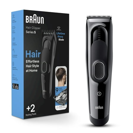 Braun Series 5 5310 Men's Cordless Electric Hair Clippers with 9 Length Settings