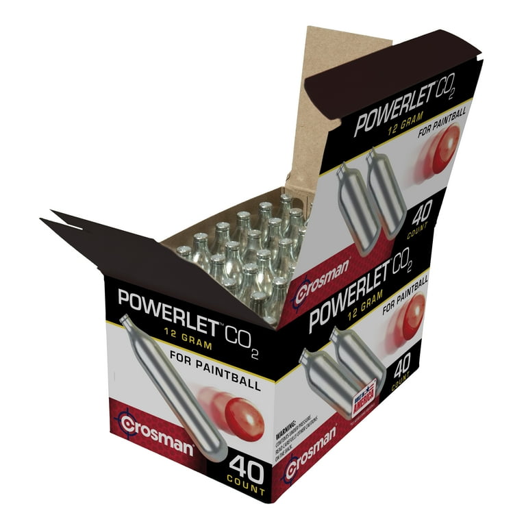 Crosman 12 Gr CO2 Cartridges 40 Count Metal for Airguns Paintball