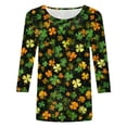 thumbnail image 6 of felwors St Patty's Day Shirt Women 2025 Casual Plus Size 3/4 Sleeve Irish Clover Shirts Funny Saint Patrick's Tunic Tops (Orange, M), 6 of 6