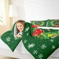 thumbnail image 4 of jejeloiu Merry Christmas Bell Queen Comforter Set,Red Bowtie Bowknot Bedding Sets,White Snowflake Bedding Comforter Set For Girls,Super Cozy Room Decoration Reversible,3pcs, 4 of 8