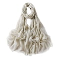thumbnail image 1 of Women Scarf Retro Shiny Tassel Solid Color Headscarf Wide Long Decorative Windproof Glossy Washable Lady Shawl Clothes Accessory, 1 of 10