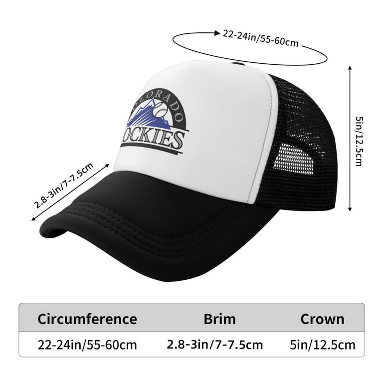 Colorado Rockies Baseball Sports Trucker Cap Light Weight Vintage Snapback Hat Golf Dad Hat Retro Style Baseball Hat Casual Adjustable Strap Mesh Cap