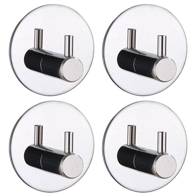 Gancho adhesivo circular, gancho de pared de acero inoxidable resistente al agua, utilizado para colgar abrigos, ropa y toallas