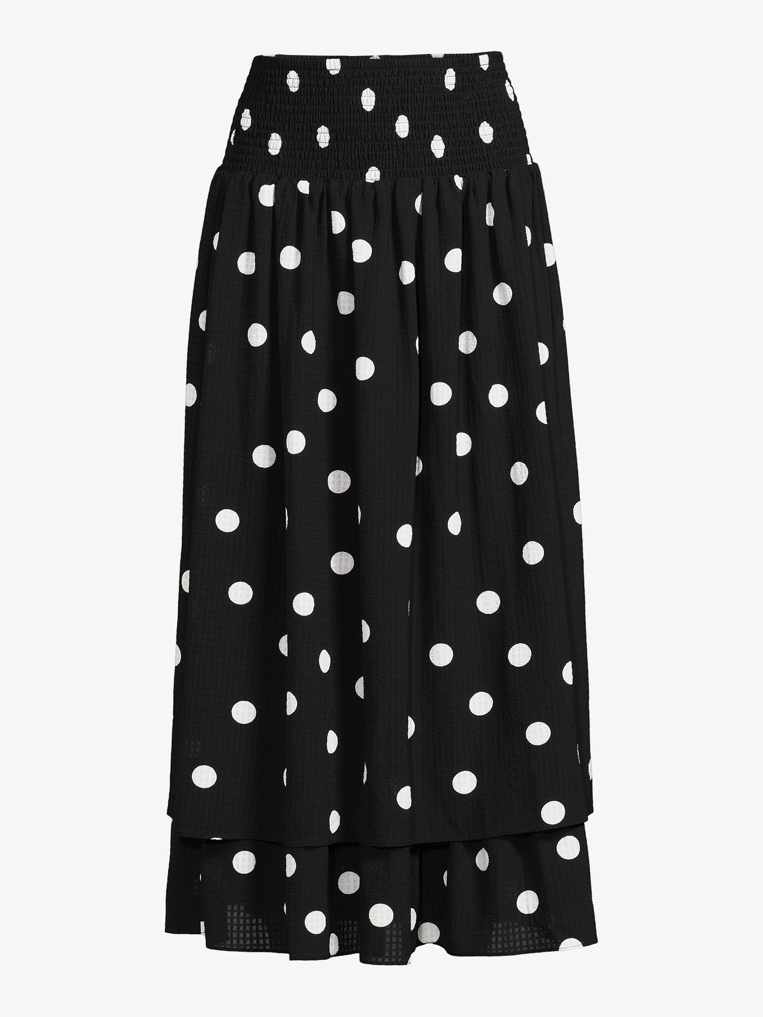Malbon■Air Dot Pleats Skirt■送料込 Scoop Women's Tiered Smocked Midi Skirt A-Line Elasticized