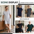 thumbnail image 2 of Iceglad Mens Pajamas Set Short Sleeve Pj Set Soft Stretch Sleepwear for Men Lightweight Summer Lounge Set Casual 2 Piece Loungewear with Shorts, 2 of 9