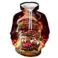 thumbnail image 3 of Sudadera con capucha con estampado 3D de comida, chocolate, hamburguesa, helado para hombre, estilo hip hop, informal, con gráfico de frutas, sudaderas de manga larga, 3 of 4