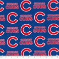 thumbnail image 3 of Chicago Cubs 58" x 2 yd 100% Cotton Logo Baseball Sports Precut Sewing & Craft Fabric, Blue and Red, 3 of 4